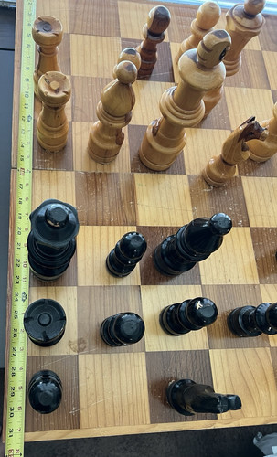"Juego de ajedrez de madera gigante vintage de gran tamaño Jumbo de 10"" de alto reyes tablero de 31""" - Imagen 8 de 15