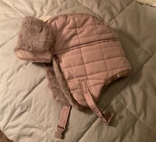 NWT  Layer 8 Quilted Faux Fur Trapper Hat Beanie Pink 