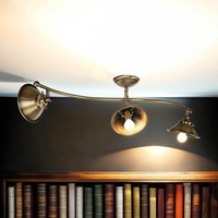 Deckenlampe Leuchte Vintage Aus Messing 3Xe14 Verstellbar Handarbeit Esszimmer
