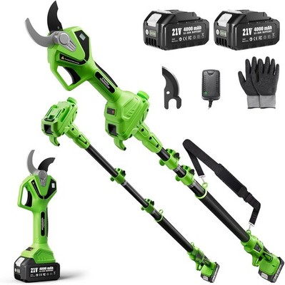 Electric Pruning Shears with Pole 1.6 Cutting Diameter 2 in 1