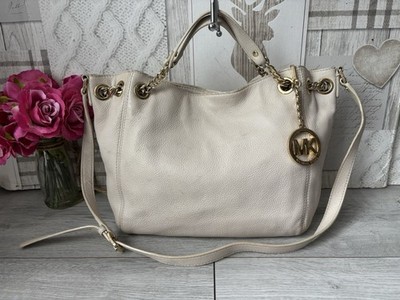 Original Michael Kors Schultertasche Pebble Leder Creme