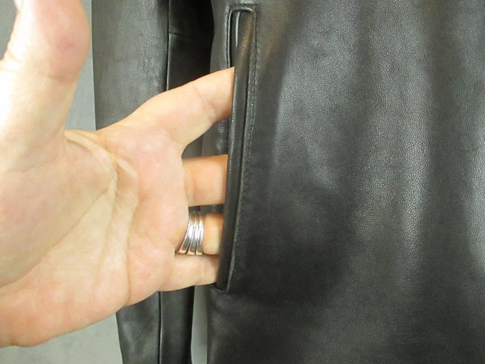 Blazer Ann Taylor Mujer Chaqueta de Cuero Mediana Botón Frontal Bolsillos Clásicos Foto 4 de 4