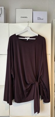 H&M Shirt Größe 4XL, Bordeaux, Knotendetail