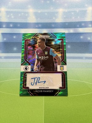 2022-23 Panini Prizm Premier League Signatures Jacob Ramsey Green Aston Villa