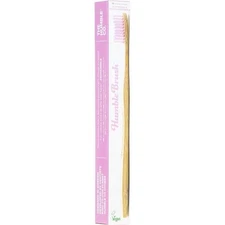 The Humble Co. Adult Soft Toothbrush Purple Bamboo Toothbrush, Pink