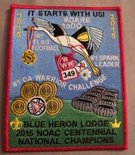 2015 NOAC OA Lodge OA 349 Blue Hernon Lodge  NOAC  Champion flag football Patch 