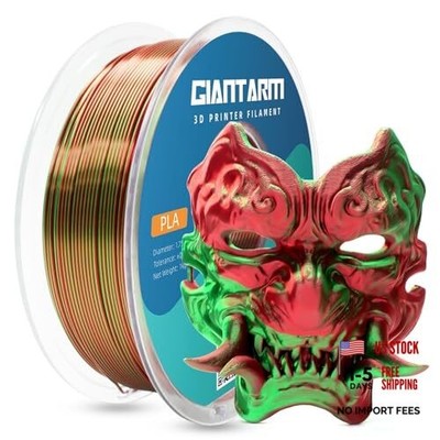  3D Printer Filament,Red Green Dual Color Silk PLA Filament,1.75mm Dimensional 