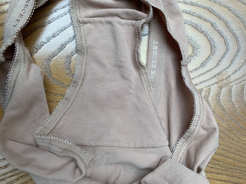 VTG Victoria's Secret Sz S/P Cotton High Leg Pantie Logo Waistband Beige Nude - Picture 7 of 7