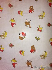 Vtg Colorful Mod Animals Fitted Twin Sheet 60s Kid Nursery toddler EUC ADORABLE