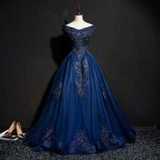 Ball Gown Evening Dresses Appliques Beading Off Shoulder Prom Party Gowns Formal