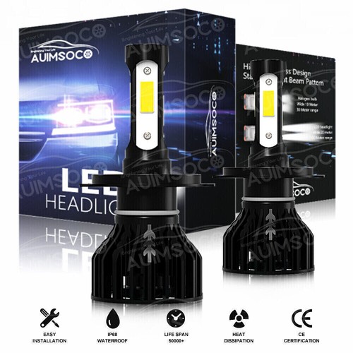 H4 9003 HB2 LED Headlight Bulbs Conversion Kit High Low Beam 8000K White US