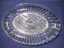 Crystal Clear Industries TRELLIS 4 Part Relish Dish Plate Scallop Ribbed