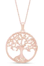 Tree of Life Pendant Necklace For Women's In 14K  Gold Plated Sterling Silver