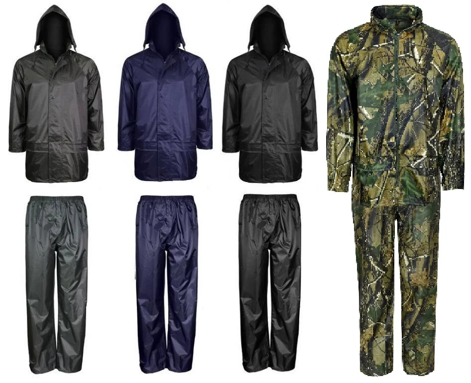 Men's Waterproof Windproof Rain Jacket and Trousers Set Rainsuit size S-4XL
Opens in a new window or