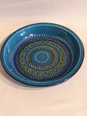 Schale Ø 18,5 cm H 3 cm Entw. Aldo Londi Rimini Blue ''Fischmotiv'' f. Bitossi IT