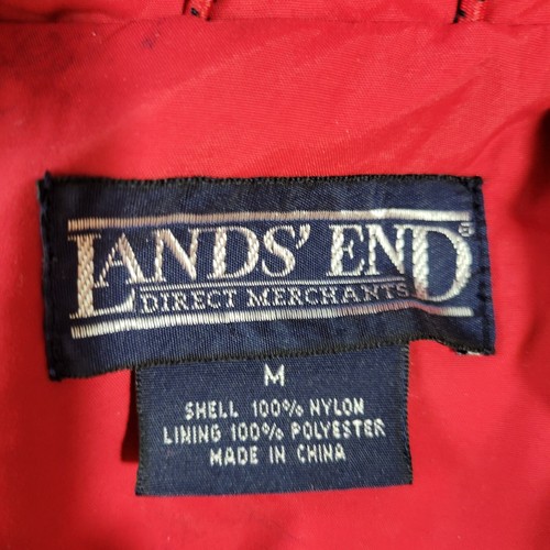 Lands' End Windbreaker Jacket Nylon Blue/Red/White with Hood Women's Medium - Picture 12 of 14