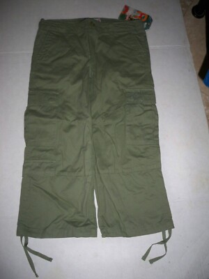 girls  ROXY GREEN CAPRI PANTS  NEW $47