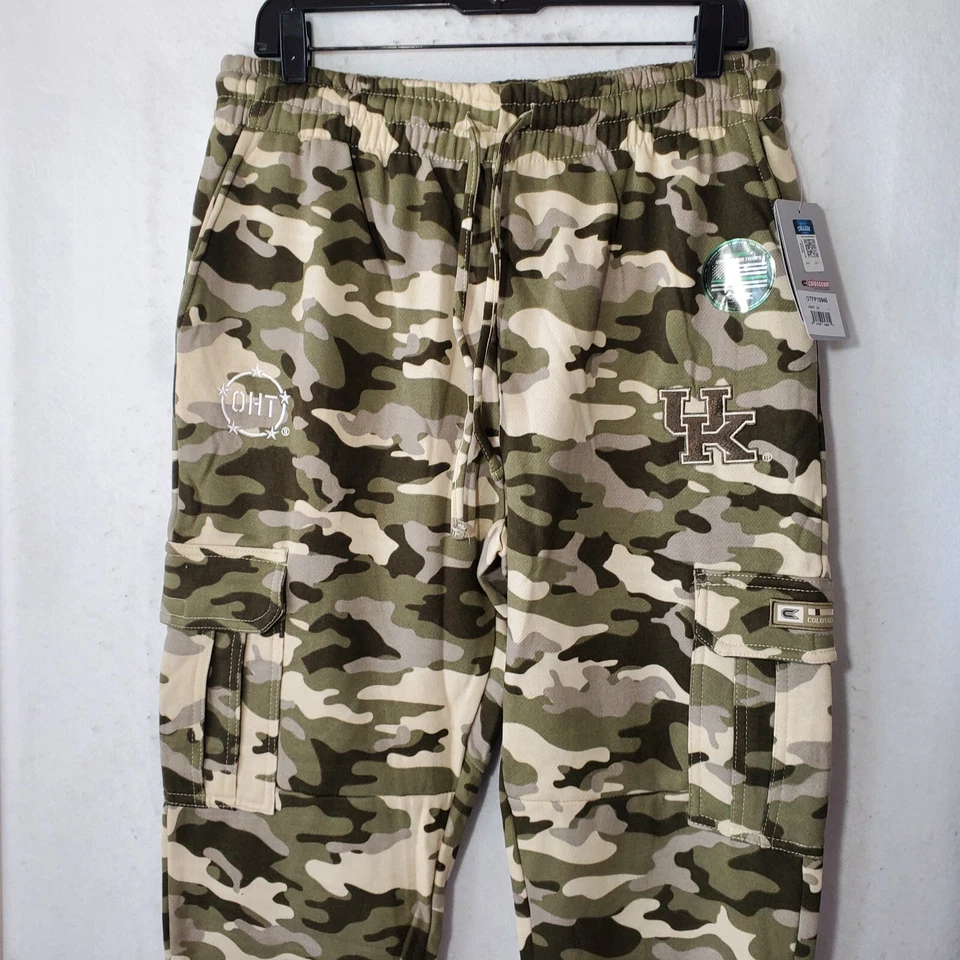 Pantalones deportivos University of Kentucky para hombre grandes bolsillos de carga cónicos camuflados  Foto 4 de 4