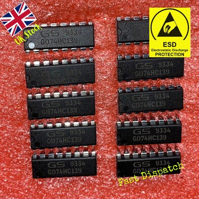 10 Stck. Deal GD74HC139 2 bis 4 Zeilen Decoder Classic Vintage IC UK Lagerbestand