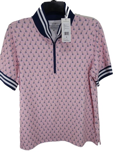 Casquette Vineyard Vines Performance Blanche Imprimée - 1/2 Zip, Taille Medium, Neuf Avec étiquette (valeur 118€)