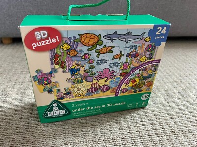 ELC großes Bodenpuzzle Unter Meer Einsatzfahrzeug Stadt 3D Brille 24 Teile