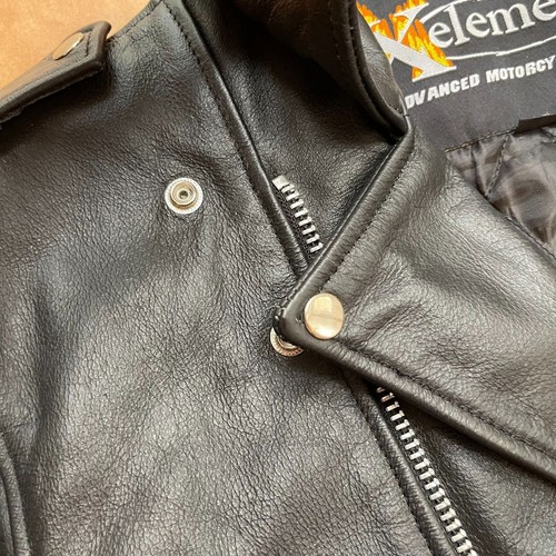 Xelement Black Leather Jacket Size 42 Motorcycle Biker Riding Zip - Picture 4 of 11