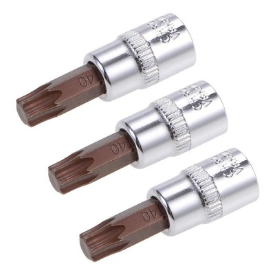 3Pcs 1/4'' Drive X T40 Torx Bit Socket, S2 Steel Bits Cr-V Sockets 38Mm Length U