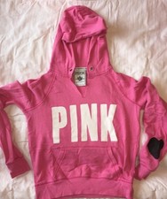 Victoria's Secret PINK Hoodie Sweatshirt Love Pink Shirt Top Hooded EUC Heart XS