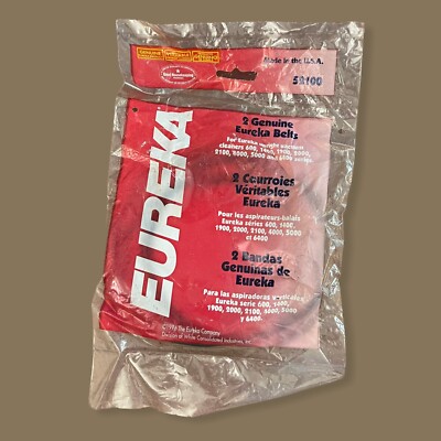 Eureka Type RD Vacuum Cleaner Belts 2 Pack 52100 Upright New Sealed