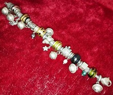 ARMBAND MIT ANH&Auml;NGER AUS SILBER UND KRISTALL. SILBER GEPUNZT. SPANIEN. XXE