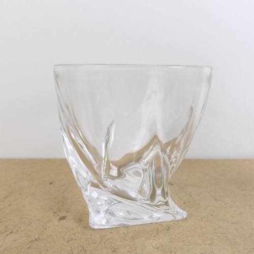 6 Ricci Quaddro Crystal 3.5" Old Fashioned Tumblers Twist Design - Picture 3 of 6