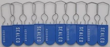 Electric Meter Security Seal Wire Padlock Blue Pack of 10