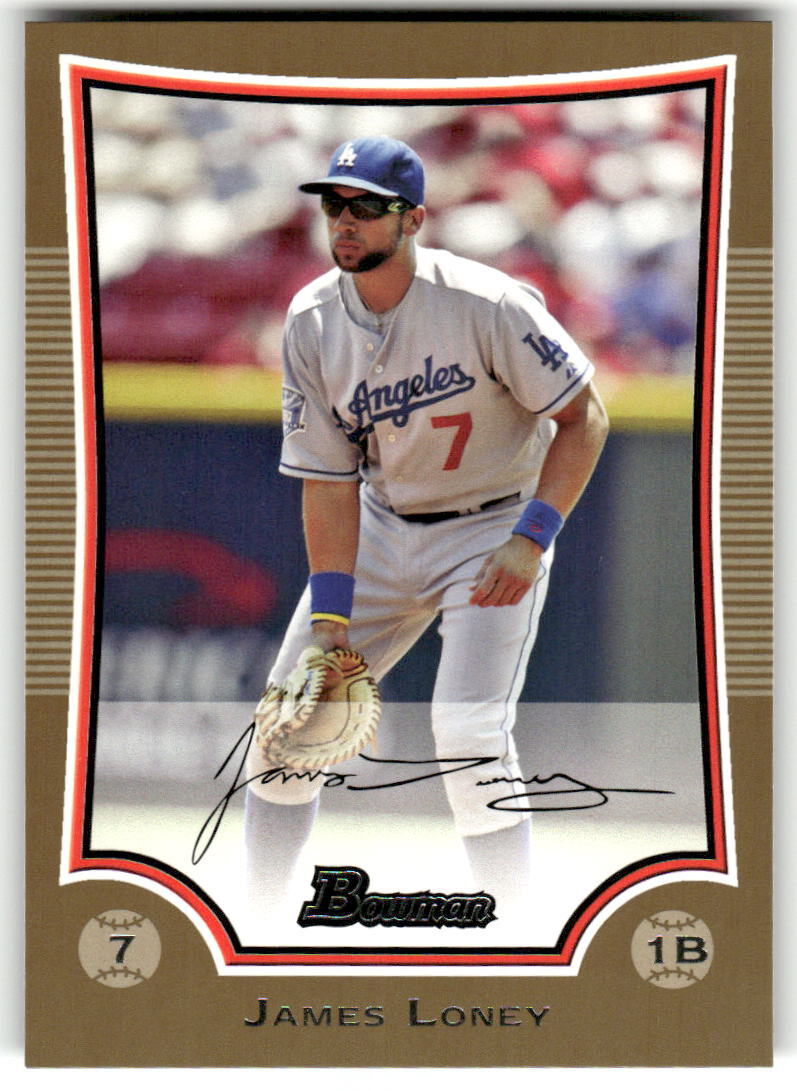 James Loney 2009 Bowman Gold #161 Los Angeles Dodgers