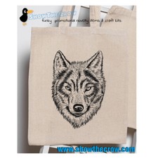 "Wolf Head Sketch" 100% Premium Cotton Tote, Animal, Birthday, Gift, Shoppers...