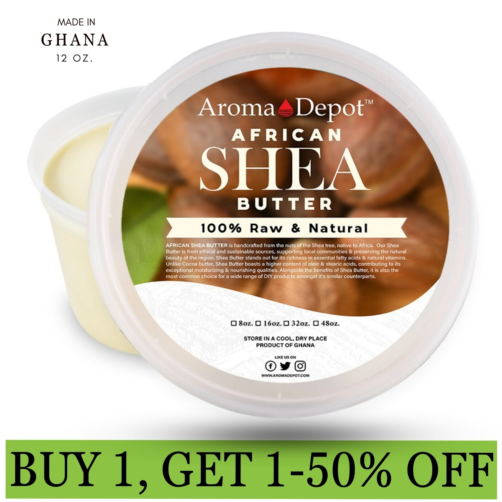 12 Oz. Ivory Shea Butter Raw Pure Unrefined Organic Natural
