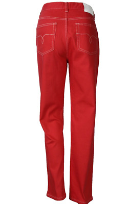 RALPH LAUREN Women's Size 10 (32 x 29) Orange Straight Leg Stretch Denim Jeans