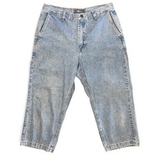 Vintage Wrangler For Women Mom Crop Jeans Made USA High Rise Light Wash Size 32