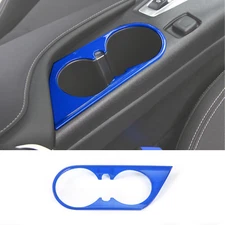Car Front Gear Console Cup Holder Cover Ring Trim For Chevrolet Camaro 2017+Blue