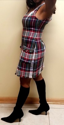 zara green plaid dress