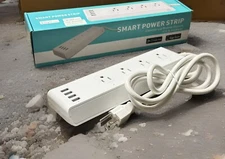 120V WiFi Smart Power Strip Surge Protector AC 4-Port Outlets+4 USB Ports