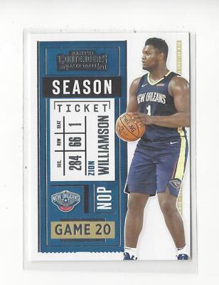 2020-21 Panini Contenders #58 Zion Williamson Pelicans
