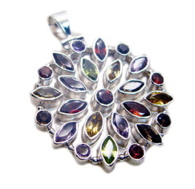 charming Multi 925 Sterling Silver Multi Pendant Natural jewellery US gift