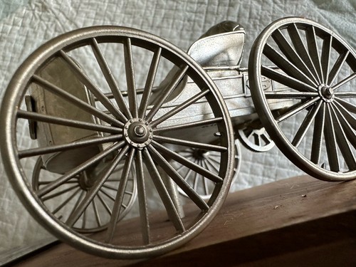 Vintage Antique Duryea Silver Automobile Club Desktop Display On Wood Plinth - Picture 11 of 12