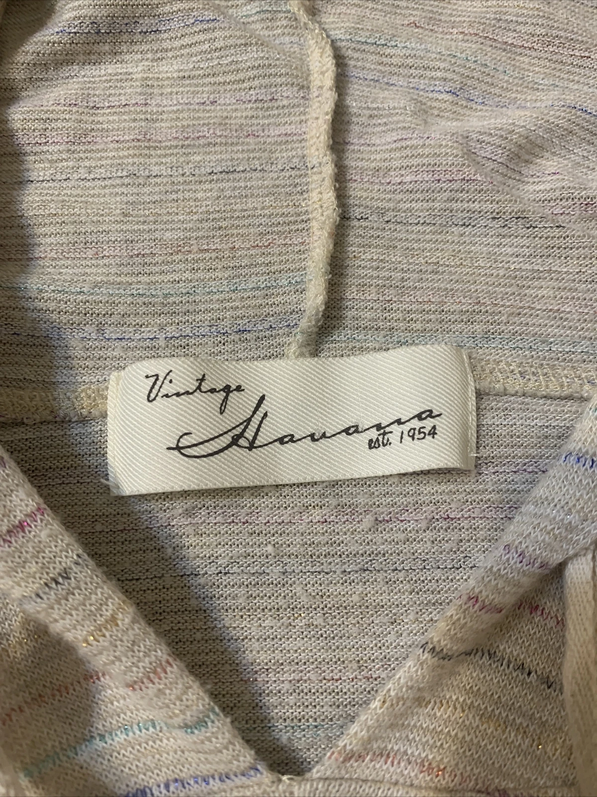 OFF WHITE Felpa con cappuccio a righe VINTAGE HAVANA top donna pullover maniche lunghe crema