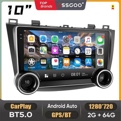 64G For Mazda 3 2010-2013 10'' Android 14 Car Stereo Radio GPS Navi CarPlay BT FM