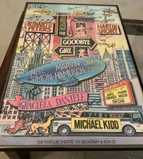 THE GOODBYE GIRL Broadway Signed Framed Poster  Bernadette Peters Martin Short