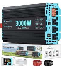 LANDERPOW 3000 Watt Pure Sine Wave Inverter 12V DC to 120V AC for RV, Truck, ...