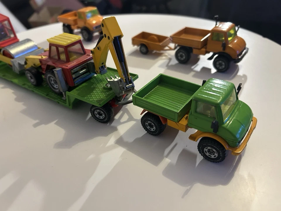 Siku 1/55 Unimog U406 Konvolut Mit Straßen Walze Und Radlader Super Serie  - Bild 3 von 4