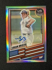 LOGAN BRISTOL 2026 PANINI USA BASEBALL STARS & STRIPES AUTO SILVER #164 Clemson