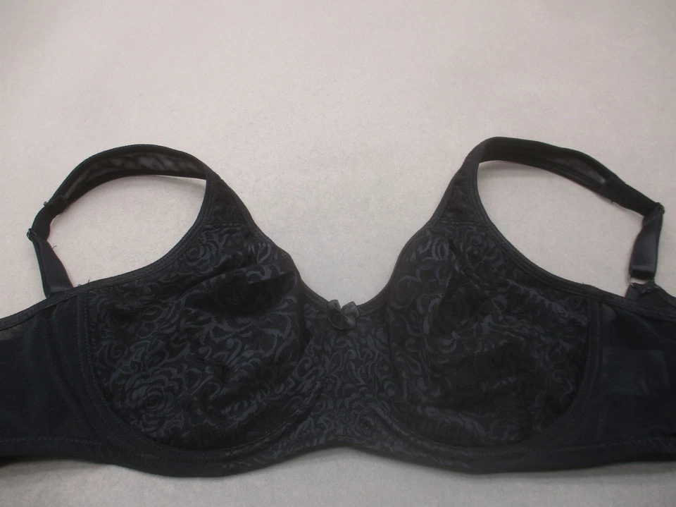 Sujetador Demi 36D BREEZIES para mujer negro sin forro con aros cierre trasero correa ancha 1C Foto 2 de 4